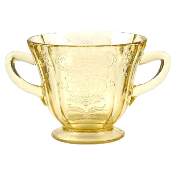 Federal Madrid Yellow Depression Glass Sugar Bowl - Picture 1 of 10